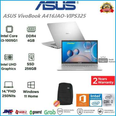 ASUS A416JAO-VIPS325 Intel i3-1005G1 4GB 256GB SSD FHD IPS WIN11 OHS