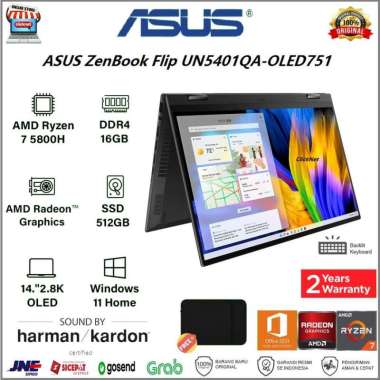 ASUS ZenBook Flip UN5401QA AMD Ryzen 7-5800H 16G 512G SSD OLED W11 OHS