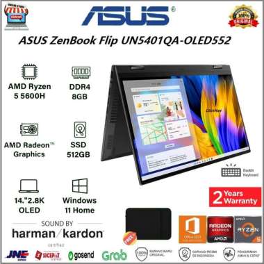 ASUS ZenBook Flip UN5401QA AMD Ryzen 5-5600H 8G 512GB SSD OLED W11 OHS