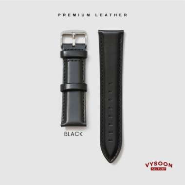 Quick Release Strap Premium Leather Tali Kulit 14mm 18mm 20mm 22mm 20mm QR-Black