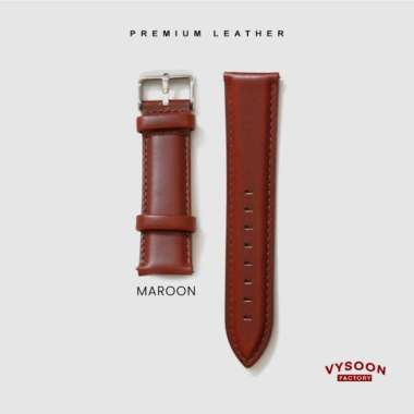 Quick Release Strap Premium Leather Tali Kulit 14mm 18mm 20mm 22mm 20mm QR-Maroon