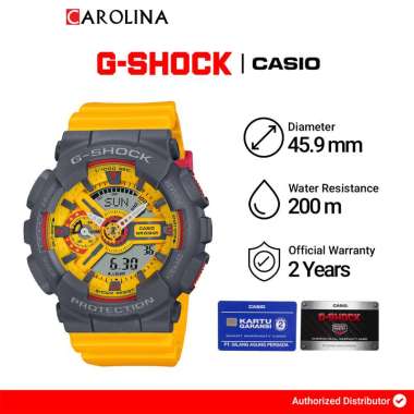 Jam Tangan Wanita Casio G-SHOCK GMA-S110Y-9A 90s Sport Digital Analog Dial Yellow Resin Band