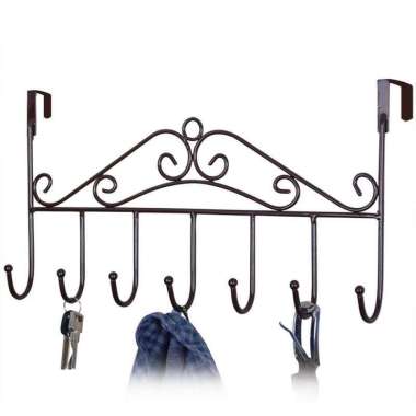 SK-C789 Gantungan Baju Belakang Pintu Multifungsi Tanpa Paku 7 Hook Steel Clothes Hanger / Rak Gantu