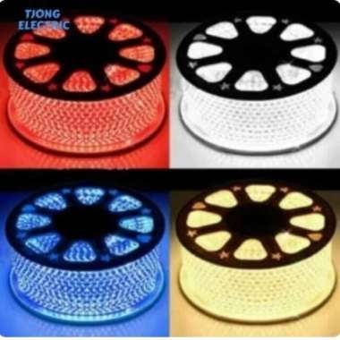 Lampu Led Selang 15 Meter Real 5050 Bahan Tebal Paket 15M + Soket Biru
