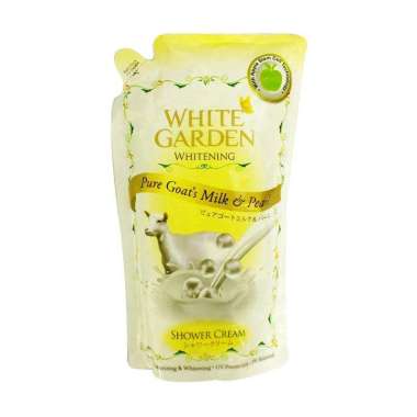 White Garden Goat`s Milk & Pearl Body Wash Sabun Cair [900 mL/ Kemasan Refill]