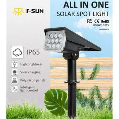 Lampu Taman Outdoor Solar Power Waterproof 20 Led - Kuning