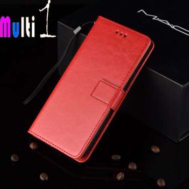 Leather Case Wallet Xiaomi Redmi 9A Redmi 9 A Flip Cover Case Dompet 001 Red Xiaomi Redmi 9A