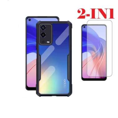 Promo Paket 2in1 Case Transparan Oppo A55 4G / A74 4G / A95 4G / A74 5G Free Tempered Glass Layar Op