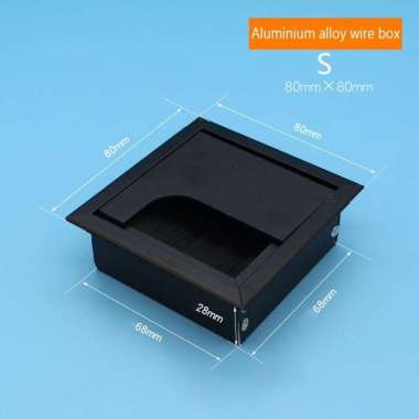 Tutup Lubang Kabel Meja 80 X 80 Mm 80 X 160 Mm 80 X 280 Mm Square Pvc Black-S