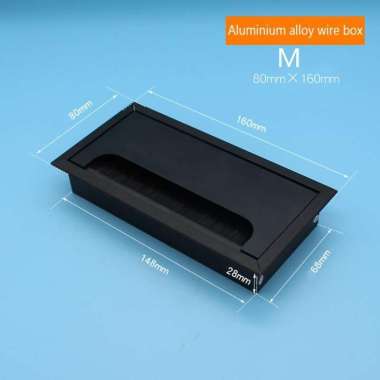 Tutup Lubang Kabel Meja 80 X 80 Mm 80 X 160 Mm 80 X 280 Mm Square Pvc Black-M