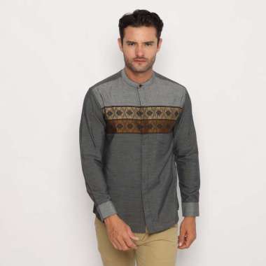 Platini Kemeja Koko Pria Lengan Panjang Katun Hitam 961173 L