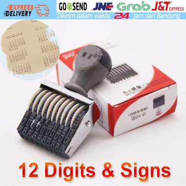 12 Digits Stempel Tanggal Lunas Manual Bulan Tahun Nomor Cap Code Date
