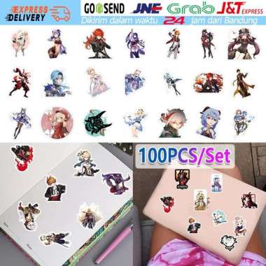100Pcs/Set Genshin Impact Sticker Cartoon Games Diy Sticker Tempel