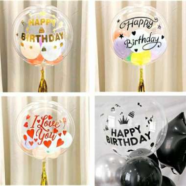 Stiker Happy Birthday / I Love You / Happy New Year Balon Bobo I love you - Gold