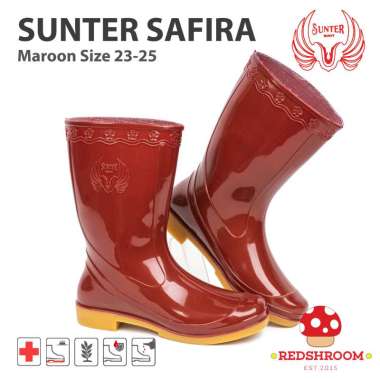 Sepatu Boot Pendek SUNTER SAFIRA MAROON- Sepatu Perkebunan Perairan 23