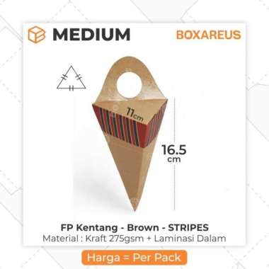 Box Kentang Goreng Dus French Fries Churros Ayam | FP Kentang Brown Stripes