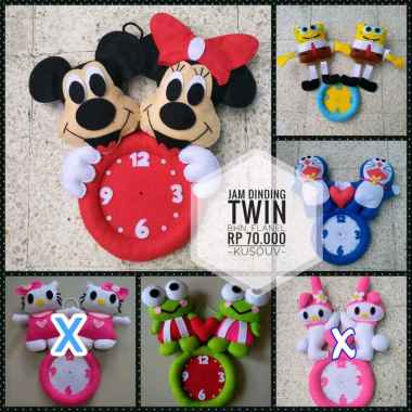 Jam Dinding Flanel Twin/Jam Karakter