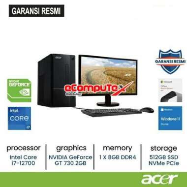 PC DESKTOP ACER ASPIRE ATC-1750 INTEL CORE GEN i7-12700 / NVIDIA GEFORCE GT730 WITH 2GB / RAM 8GB 51