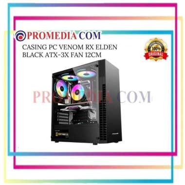 CASING PC VENOM RX ELDEN BLACK ATX-3X FAN 12CM