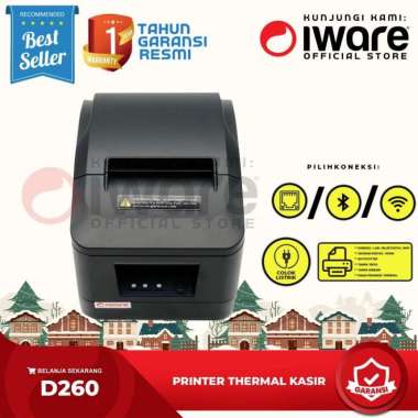 Iware Printer Kasir / PPOB Thermal Iware D-260 / K-260 USB / Bluetooth - USB USB - BLUETOOTH