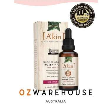 A'kin Certified Organic Rosehip Oil 45ml ORIGINAL AUSTRALIA