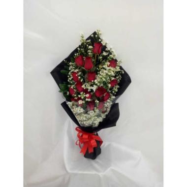 Handbucket bunga mawar asli hadiah untuk hari ibu Hitam JABODETABEK