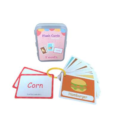 ONE-M308 Flash Card Bahasa Inggris Mainan Edukasi Anak / Kartu Pintar Balita Belajar Abjad Buah Tran