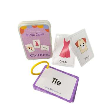 ONE-M308 Flash Card Bahasa Inggris Mainan Edukasi Anak / Kartu Pintar Balita Belajar Abjad Buah Tran