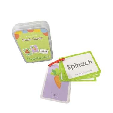 ONE-M308 Flash Card Bahasa Inggris Mainan Edukasi Anak / Kartu Pintar Balita Belajar Abjad Buah Tran