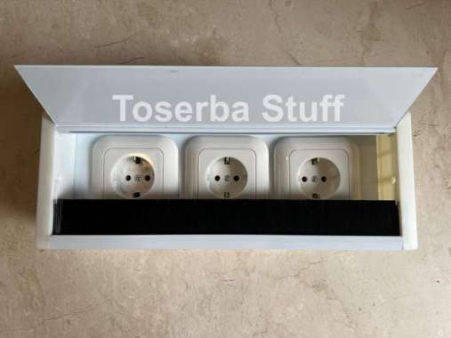 STOP KONTAK MEJA MEETING PUTIH ISI 3 TIGA STOP KONTAK ARDE PANASONIC BOX+STOP KONTAK