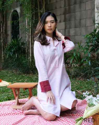 ELLIPSESINC Dress Tunik Jumbo / Paron Stripes L SALUR BIRU TUA