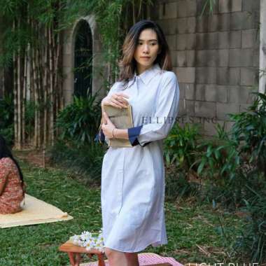 ELLIPSESINC Dress Tunik Jumbo / Paron Stripes L SALUR BIRU MUDA