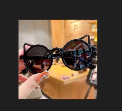 FG Kacamata Anak Kucing Kacamata Hitam Telinga Kucing Kacamata Anak Hitam Korea Import W6601 KC A Hi