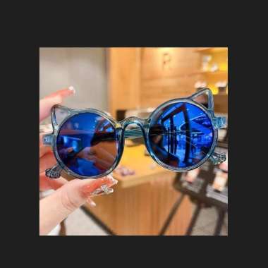 FG Kacamata Anak Kucing Kacamata Hitam Telinga Kucing Kacamata Anak Hitam Korea Import W6601 KC A Bi