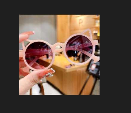 FG Kacamata Anak Kucing Kacamata Hitam Telinga Kucing Kacamata Anak Hitam Korea Import W6601 KC A Pi