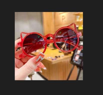 FG Kacamata Anak Kucing Kacamata Hitam Telinga Kucing Kacamata Anak Hitam Korea Import W6601 KC A Me