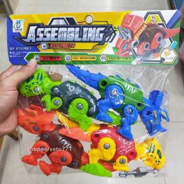 Mainan Dinosaurus T-Rex Diy Set Baru Isi 4