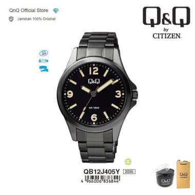 Q&Q QnQ QQ Original Jam Tangan Pria Analog - QB12J405Y Water Resist Black