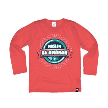 Afrakids AF142 Moslem Be Amanah Kaos Anak Muslim - Merah