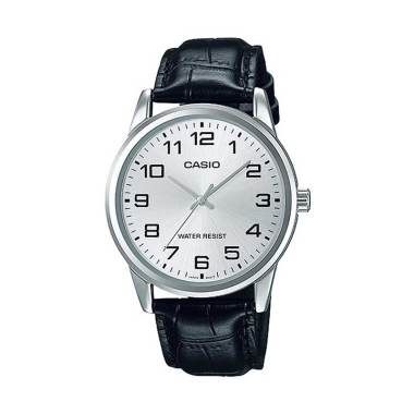 Casio Kulit Standard MTP-V001L-7B Jam Tangan Pria - Hitam Silver