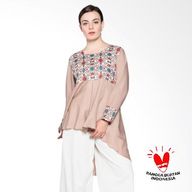 SIMPLE LADIES SL Top Ima Batik Blouse - Krem