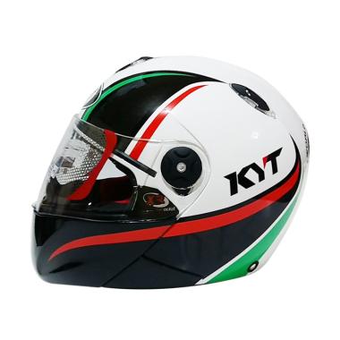 KYT X Rocket Retro #2 Helm Full Face - White Black Green