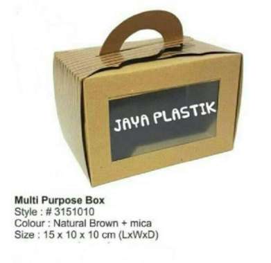 DUS KUE CANTIK / GIFT BOX KECIL / KEMASAN KUE 15X10X10CM 3151010 - Cokelat Muda