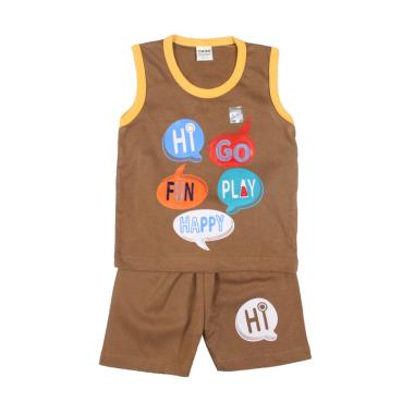 TOMPEGE TP-5366 Singlet Oblong Setelan Pakaian Anak Laki-laki - Coklat