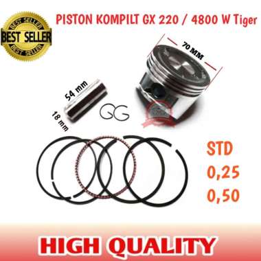 Piston Assy Piston Komplit Mesin Gx220 Genset 4800watt Tiger Std