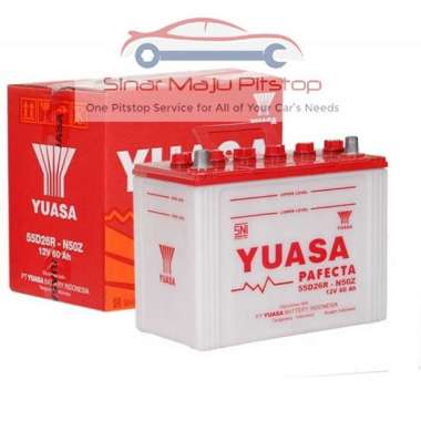 Aki Mobil YUASA 55D26R N50Z - HYUNDAI H1 BENSIN & HYUNDAI H1 DIESEL & HYUNDAI SANTA FE & HYUNDAI BIM