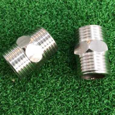 Double nepel stainless 1/2 inch DN12-Dobel stenlis fitting pipa K10