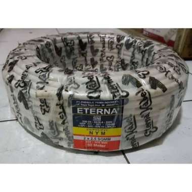 Kabel eterna 2x2,5 NYM per meter putih tunggal kawat