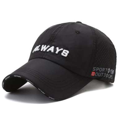 Baseball cap : ALWAYS - Topi baseball topi golf topi pria topi wanita One Size BLACK