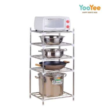 Yooyee 5 Susun Rak Dapur Peralatan Penyimpanan Rak Panci Tempat Alat Dapur